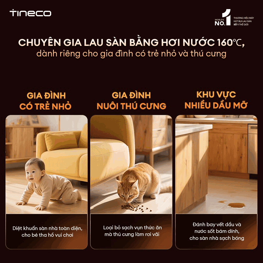 Máy hút bụi lau sàn khô ướt Tineco Floor One S7 Stretch Steam 